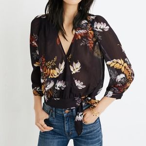 Madewell Wrap Top in Blooming Oasis